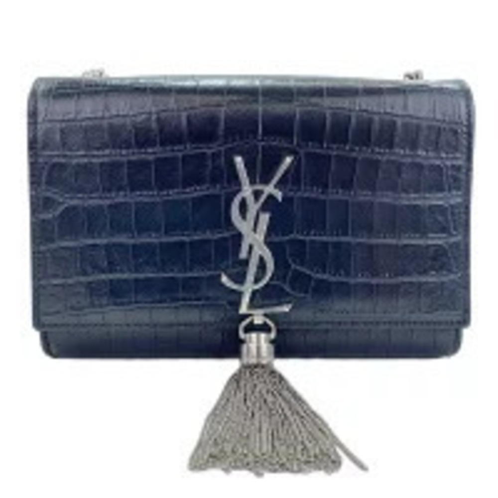 Saint Laurent Yves Leather Kate Tassel Shoulder Bag Black